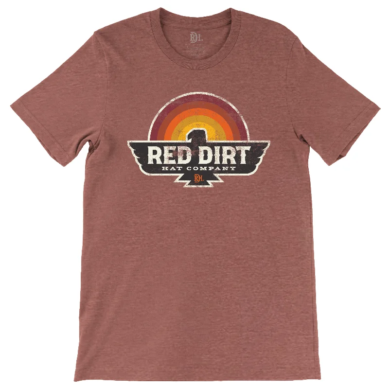 Blouson Blouses for Relaxed -Red Dirt Hat Co. "Early Bird" T-Shirt in Red Clay