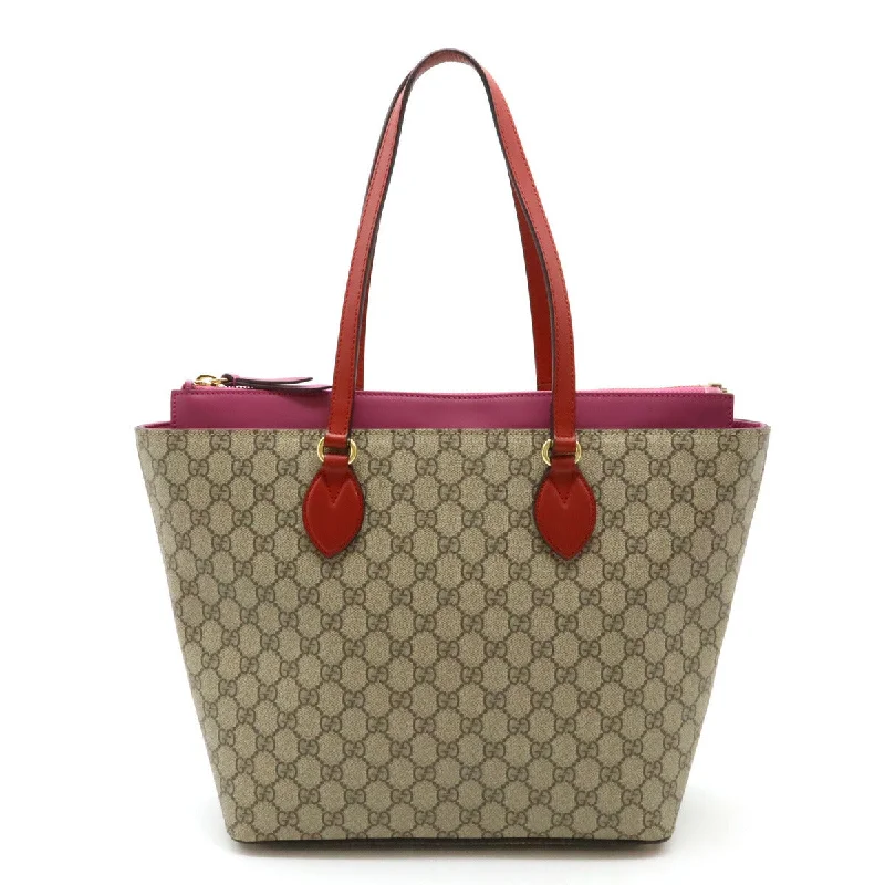 Quilted handle bags with stylish textured finish -Gucci GG Supreme Tote Bag PVC Leather