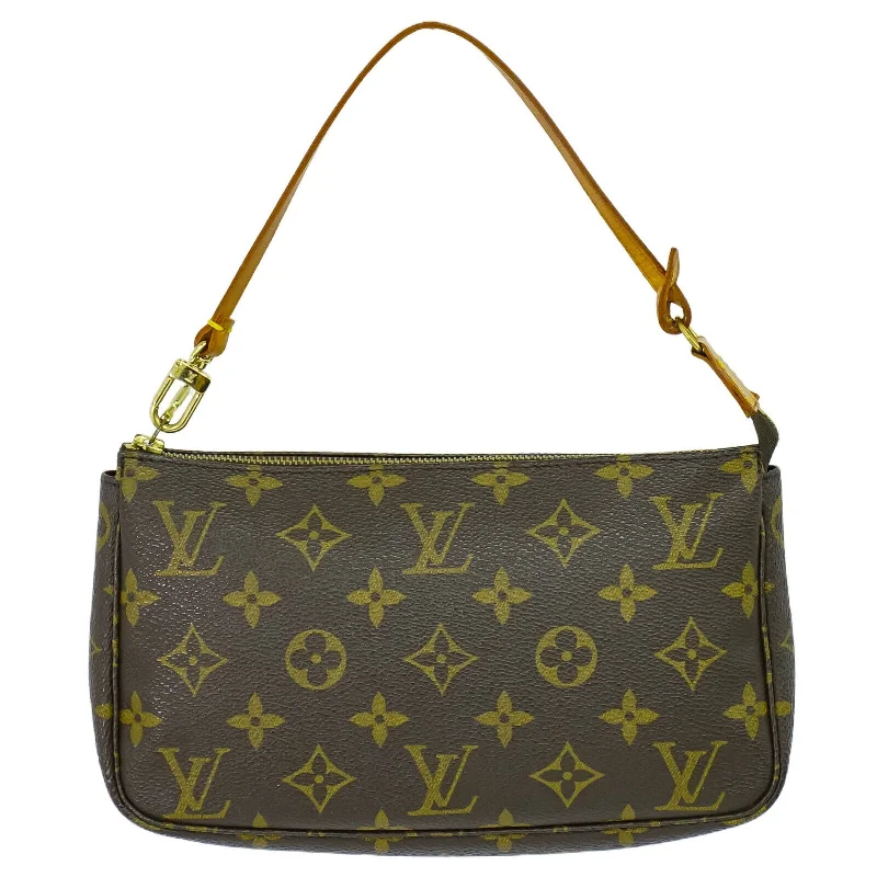 Handle bags with bold text for statements -Louis Vuitton Pochette Accessoire  Canvas Clutch Bag (Pre-Owned)