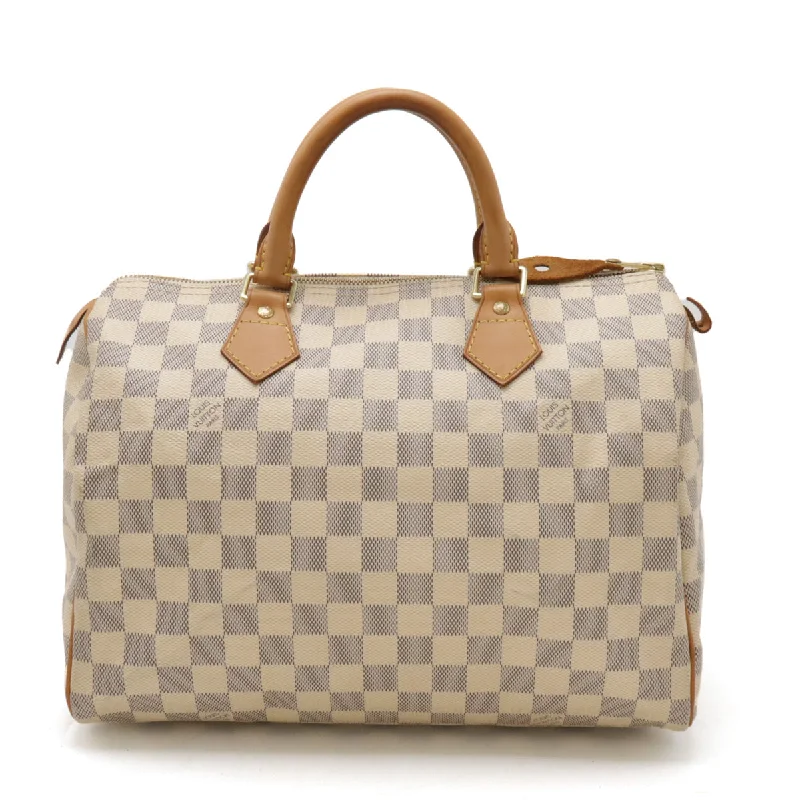 Handle bags with reinforced stitching for durability -Louis Vuitton Damier Azur Speedy 30 Handbag