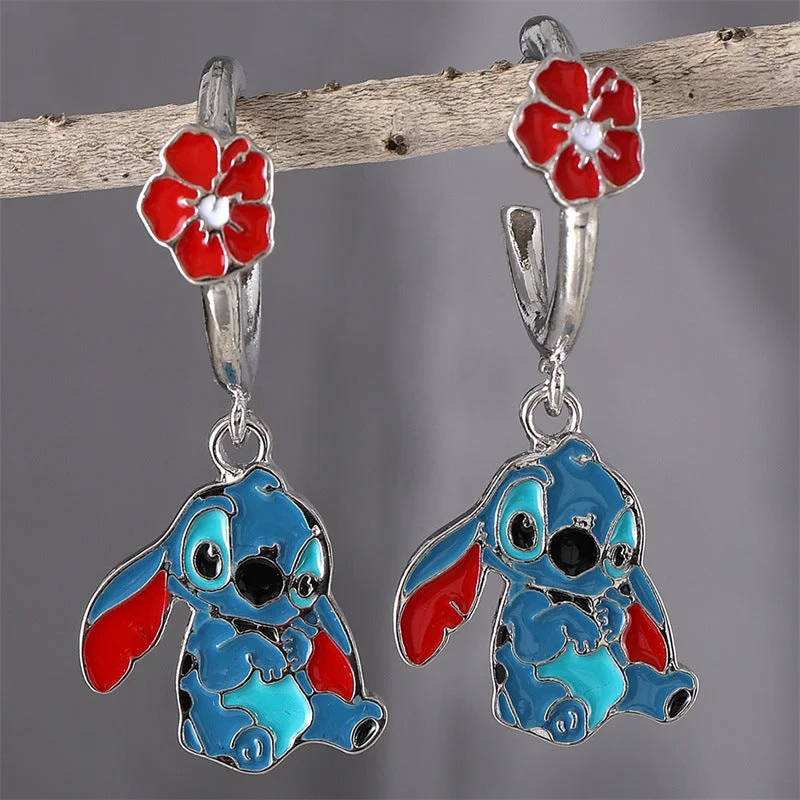 Waterproof Drop Earrings for Outdoor -Wholesale Personality Cartoon Character Flower Earrings