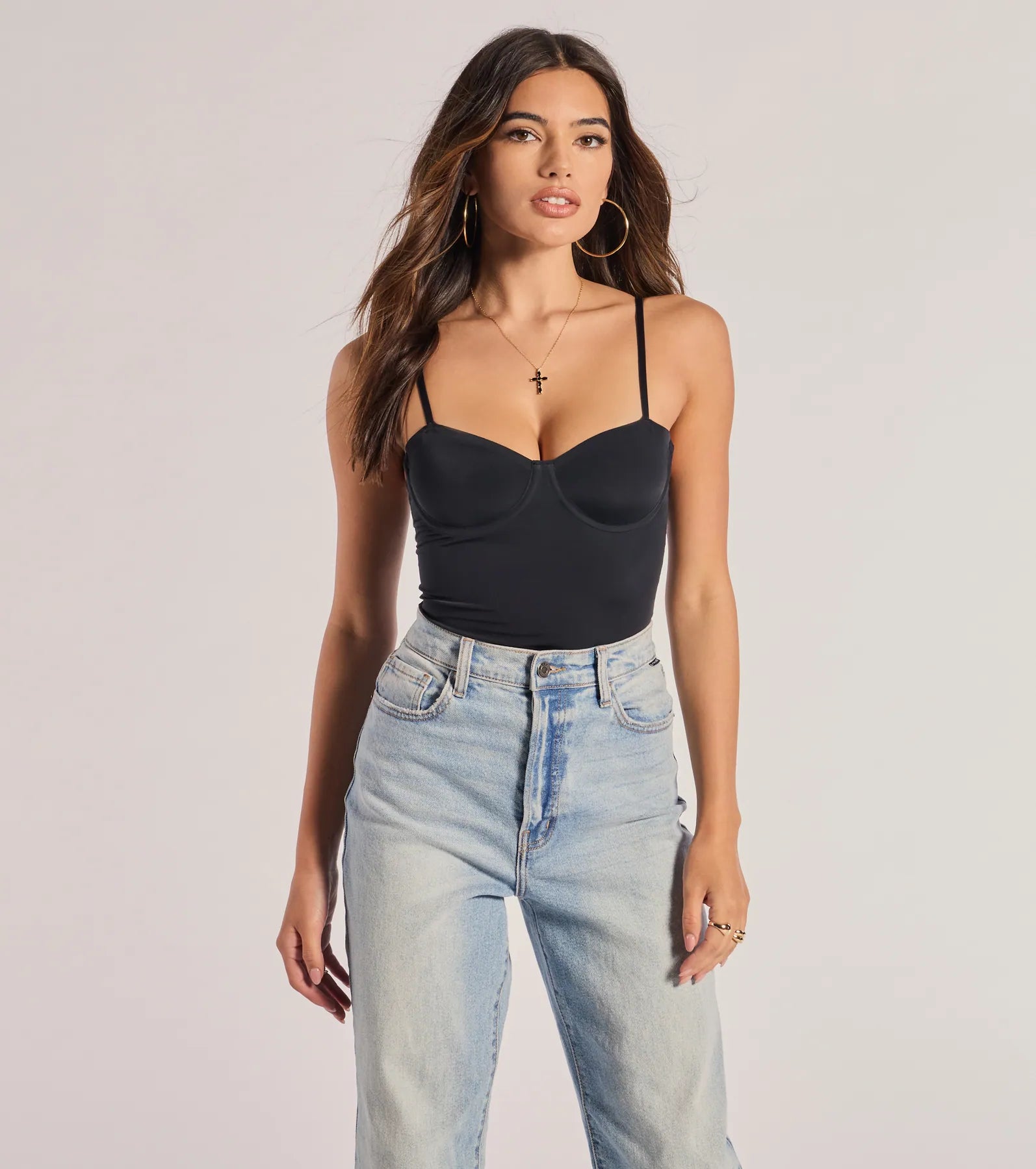 Tight fitted top for women with smooth fabric and flattering silhouette-Sculpted Chic Shaper Bodysuit