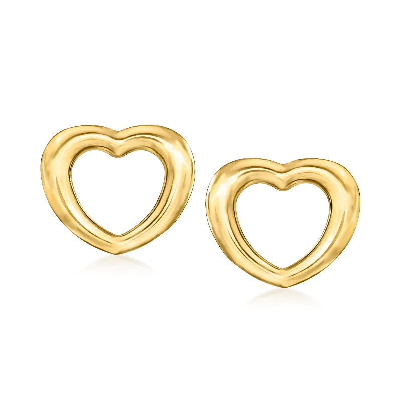 Drop Earrings for Yoga Session -Ross-Simons Italian 18kt Yellow Gold Heart Earrings