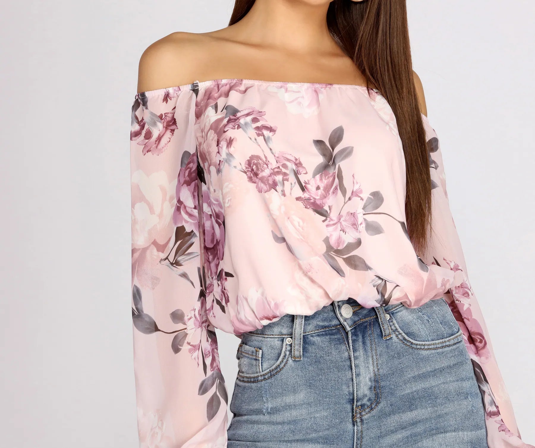 Casual Blouses for Everyday -Flower Child Chiffon Cropped Blouse