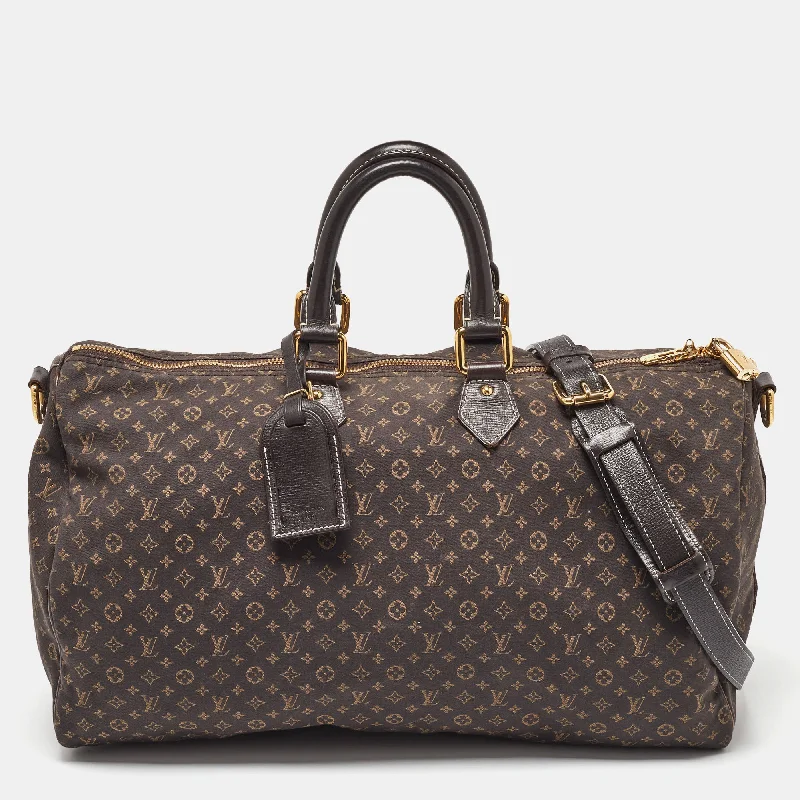 Handle bags with padded handles for comfort -Louis Vuitton Monogram Idylle Speedy Voyage Keepall Bandouliere 45 Bag