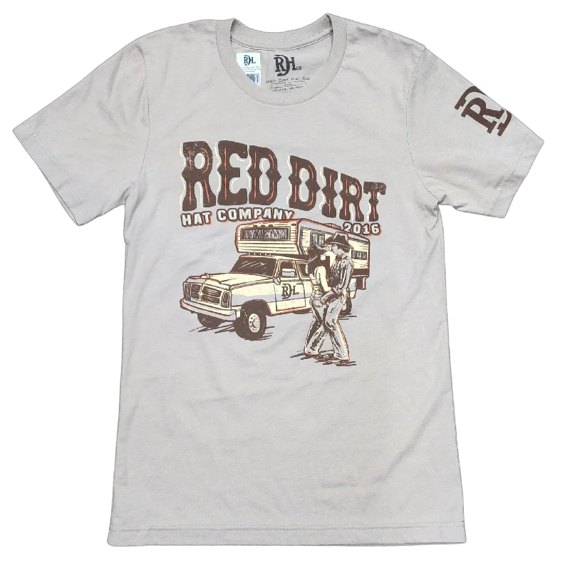 Striped Shirts for Fashion -Red Dirt Hat Co. "Rodeo Ready" T-Shirt in Heather Tan