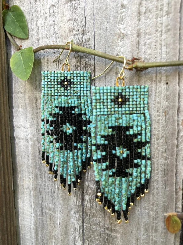 Crystal Drop Earrings for Sparkle -Tribal Fringe Earrings