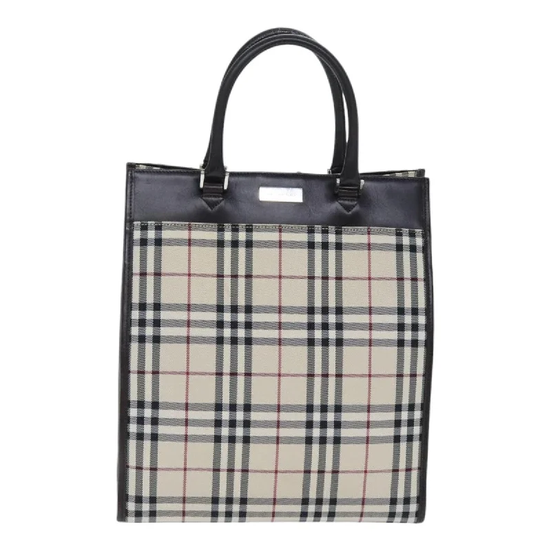 Handle bags with soft velvet for luxury -Burberry Nova Check  Canvas Tote Bag (Pre-Owned)