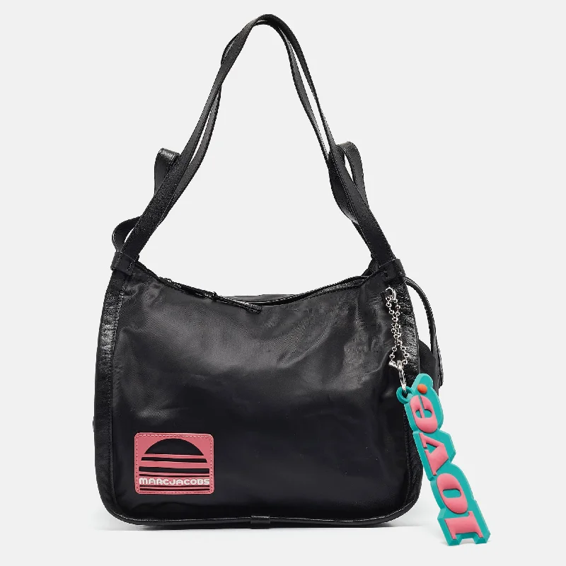 Handle bags with sturdy leather grip accents -Marc Jacobs Black Nylon And Leather Sport Tote