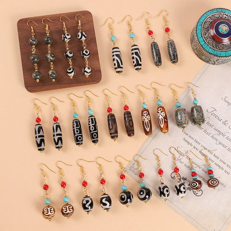 Punk Drop Earrings with Spikes -Wholesale Ethnic Style Retro Art Earrings