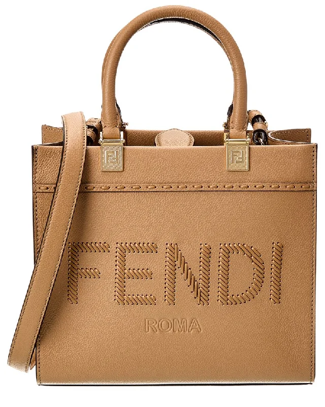 Handle bags with vintage vibes for nostalgia -FENDI Sunshine Small Leather Tote