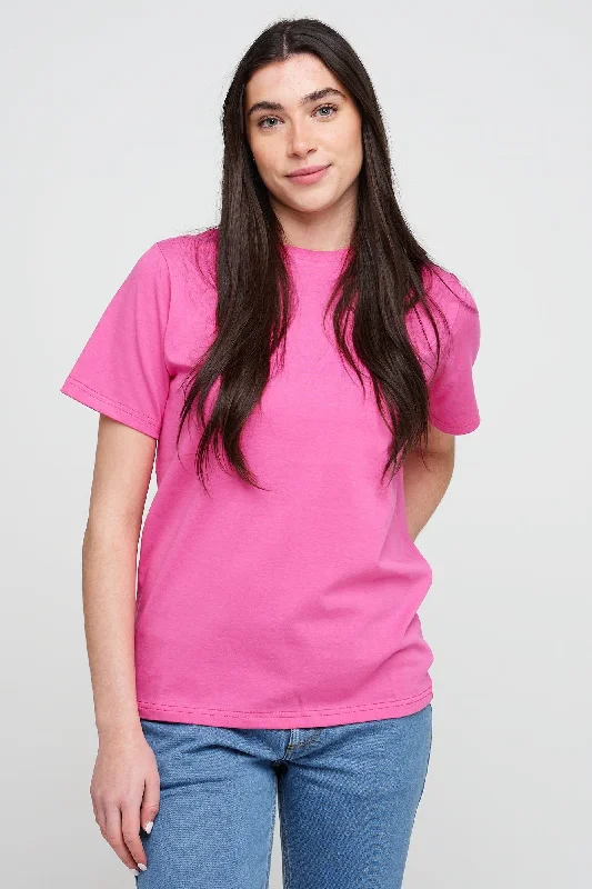 Leverback Blouses for Comfort -Women's Short Sleeve T Shirt - Fuchsia Pink