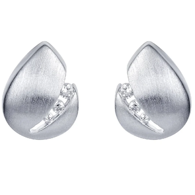 Drop Earrings with Knot Designs -Sterling Silver Cubic Zirconia Morning Dew Earrings