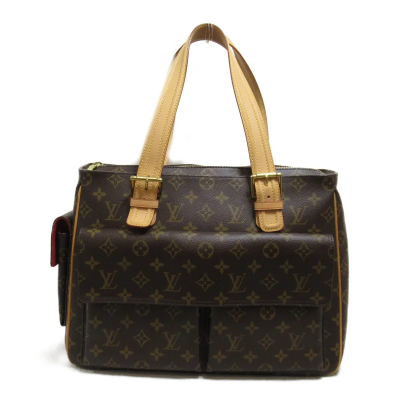 Handle bags with contrast stitching for detail -Louis Vuitton Multipli Cite Shoulder Bag Brown