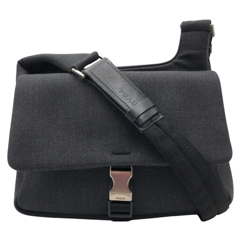 Handle bags with retro logos for charm -Prada Wool Shoulder Messenger Bag