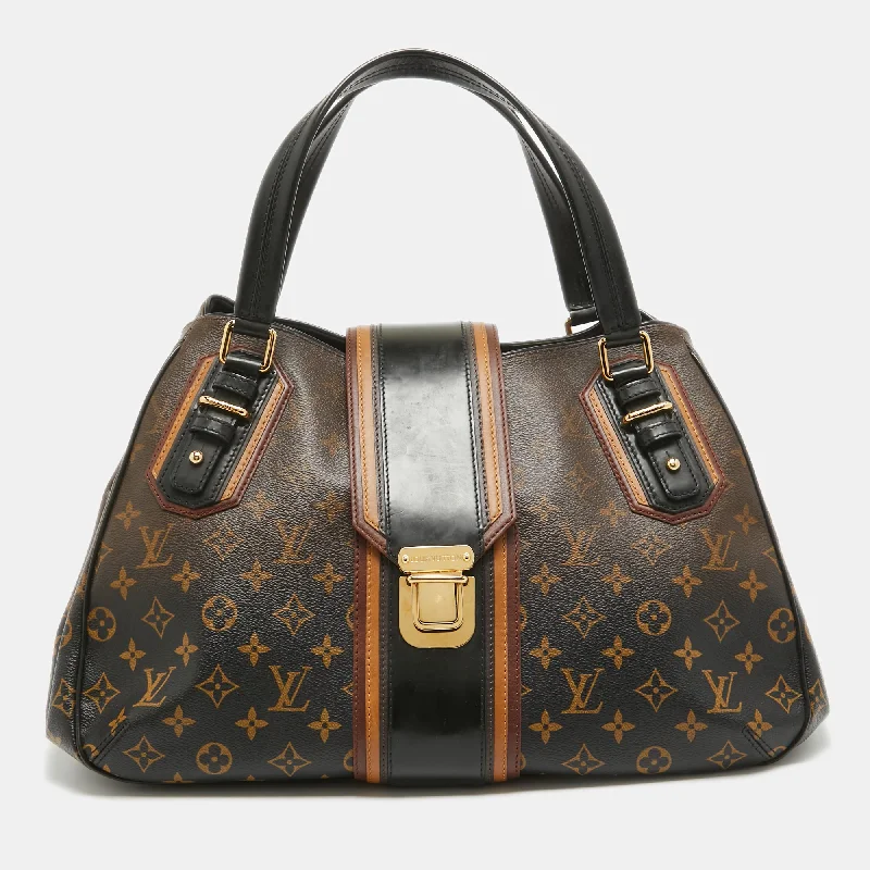 Handle bags with vibrant colors for boldness -Louis Vuitton Noir Monogram Canvas Limited Edition Mirage Griet Bag