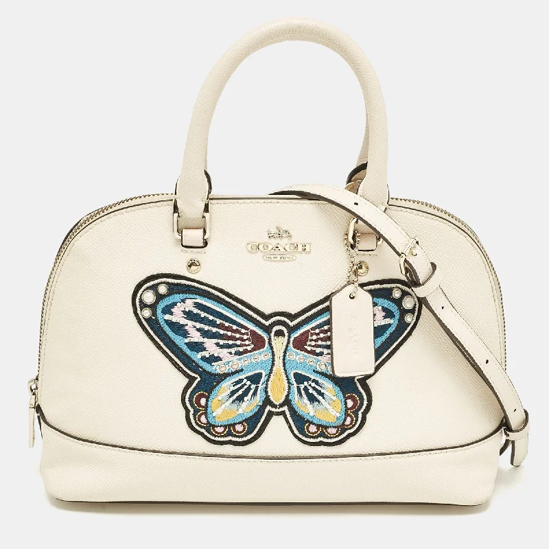 Handle bags with padded handles for comfort -Coach Cream Leather Sierra Butterfly Satchel