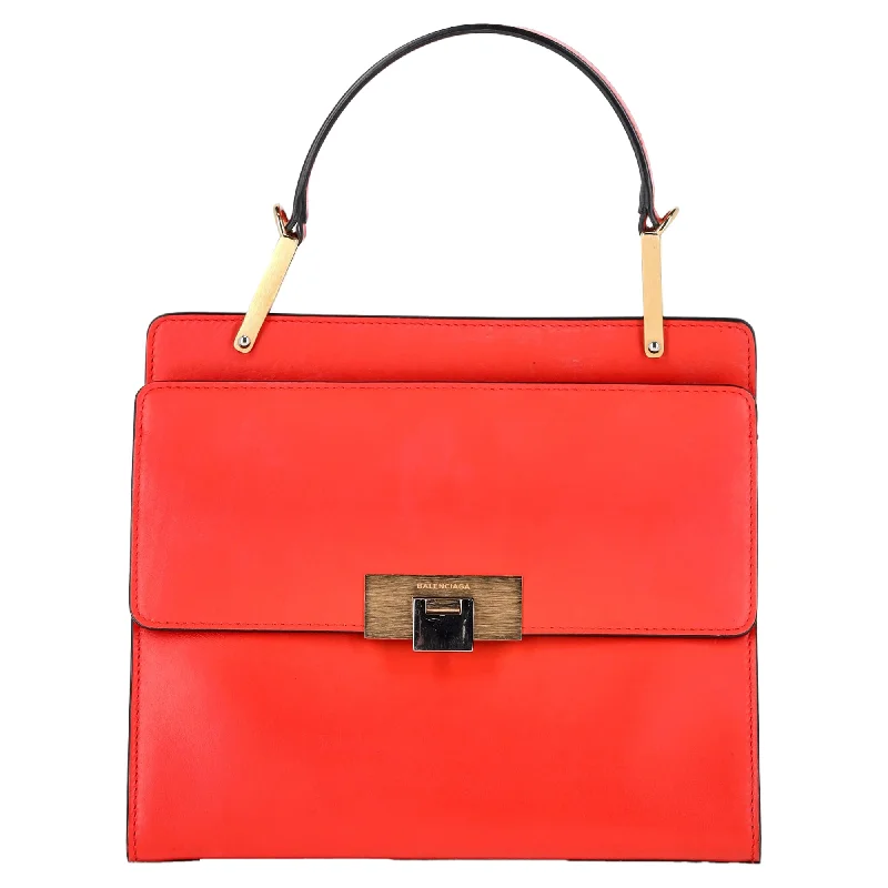 Handle bags with holiday themes for festivities -Balenciaga Le Dix Cartable Bag in Red Leather