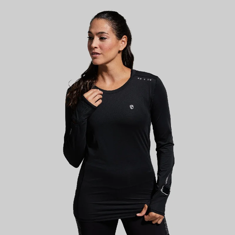 Vintage Blouses for Nostalgia -Women's Endurance Long Sleeve Shirt (Black)