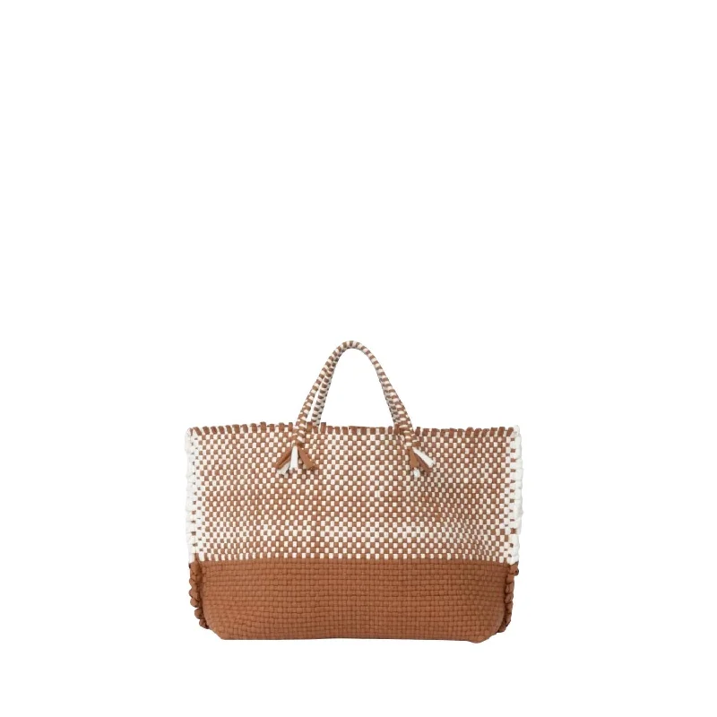 Cadiz Colorblock Tote Bag In Caramel