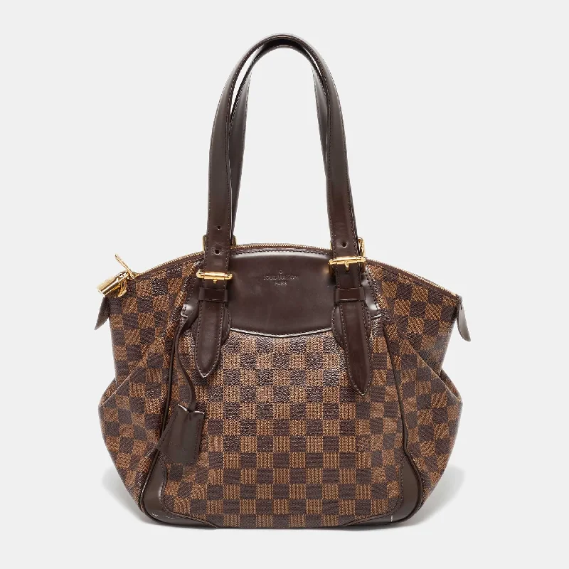 Handle bags with soft linings for protection -Louis Vuitton Damier Ebene Canvas Verona Mm Bag