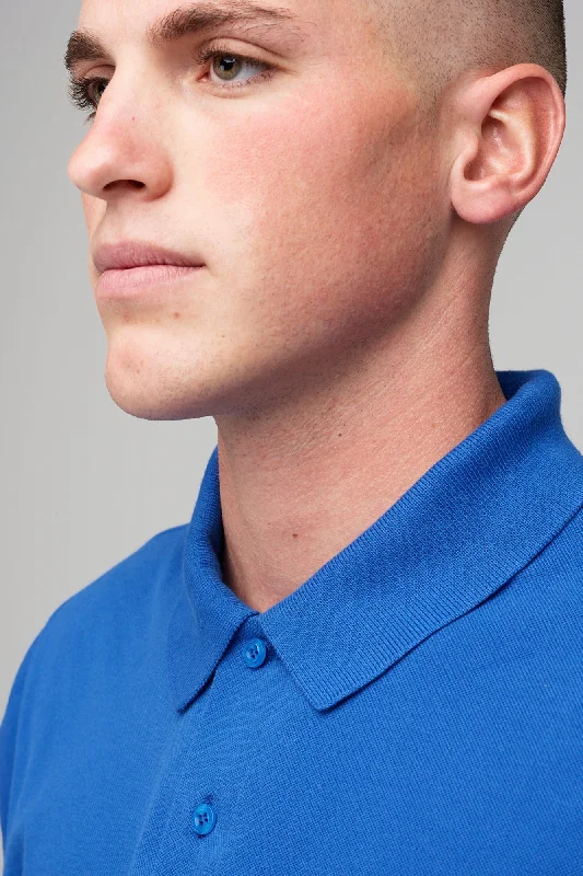 Indian Blouses with Intricacy -Men's Short Sleeve Polo Shirt - Cobalt