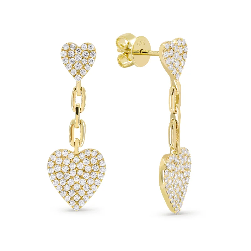 Drop Earrings for Christmas Party -0.79Ct White Diamond Drop/dangle Earrings In 14K Yellow Gold