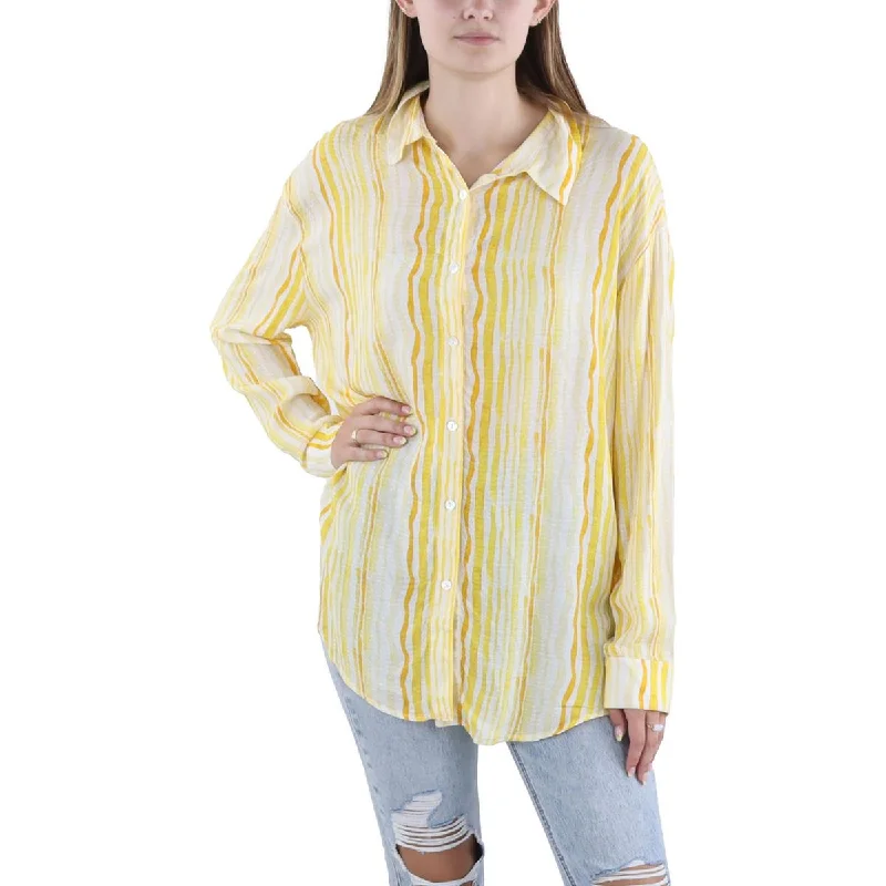 Lace Blouses for Delicate -Sage The Label Womens Day IN THE SUN Sunny Long Shirt Button-Down Top