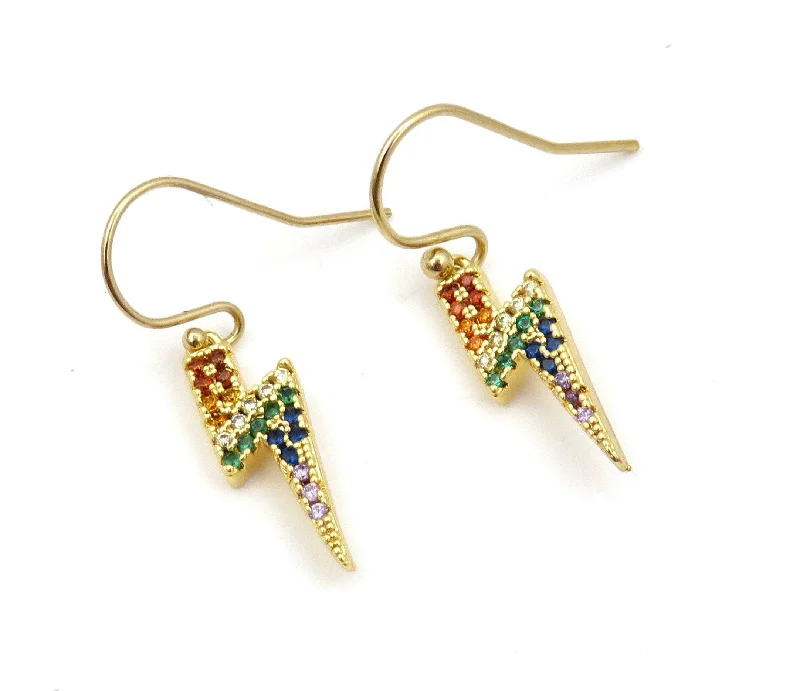 Drop Earrings for Beach Outfit -Multicolor Lightning Bolt Earrings