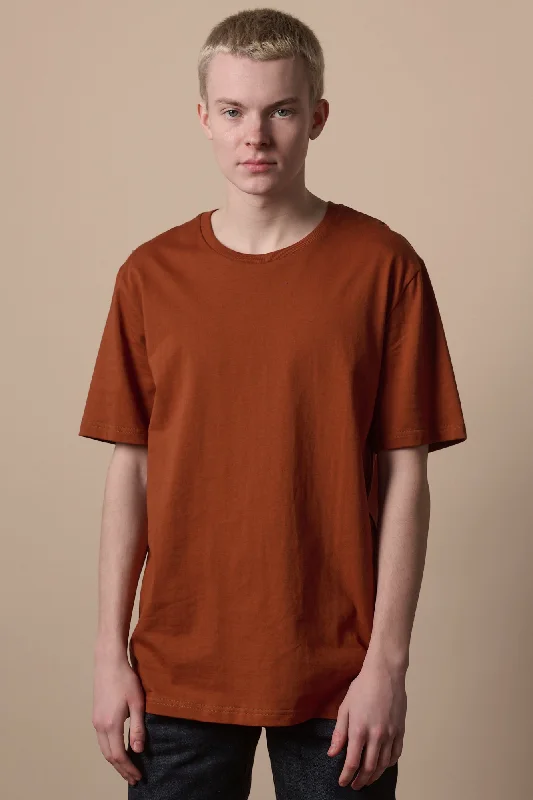 Lightweight Blouses for Easy -Men's Short Sleeve T Shirt - Cinnamon