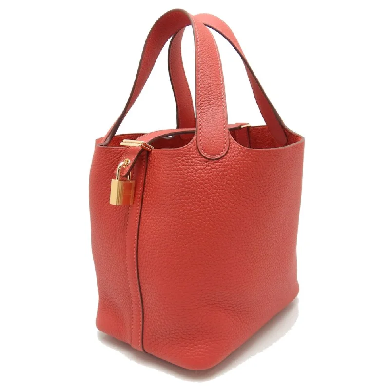 Handle bags with pastel colors for softness -Hermes Picotin Lock PM Handbag Vermilion