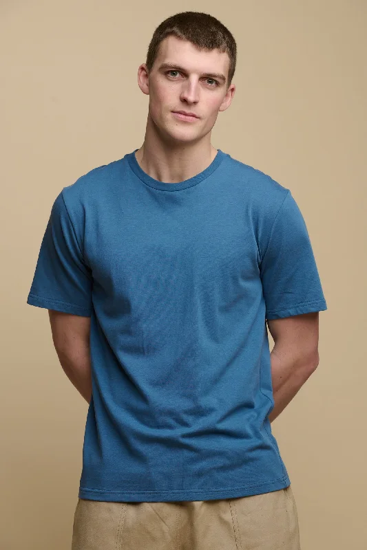 Henley Shirts for Relaxed -Men's Short Sleeve T Shirt RAF Blue