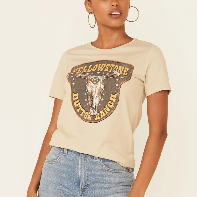 Lightweight Blouses for Easy -Yellowstone Womens Dutton Ranch T-Shirt - 66-498-82