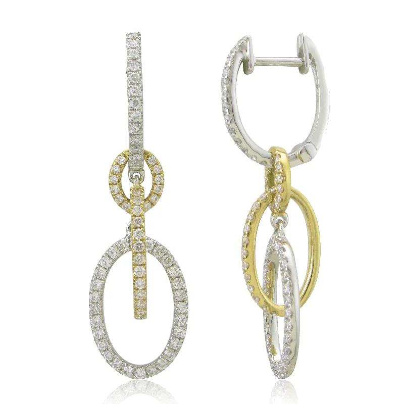 Maximalist Drop Earrings for Bling -Joelle Collection Diamond Link Dangle Earrings 18K Gold