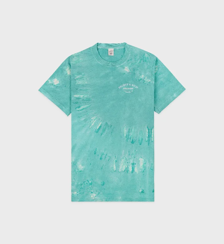 Screw Back Blouses for Security -Wellness Studio T-Shirt - Tahiti Tie & Dye