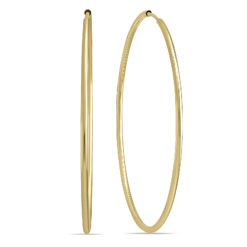 Nickel Free Drop Earrings for Safety -43Mm Endless 14K  Filled Thin Hoop Earrings