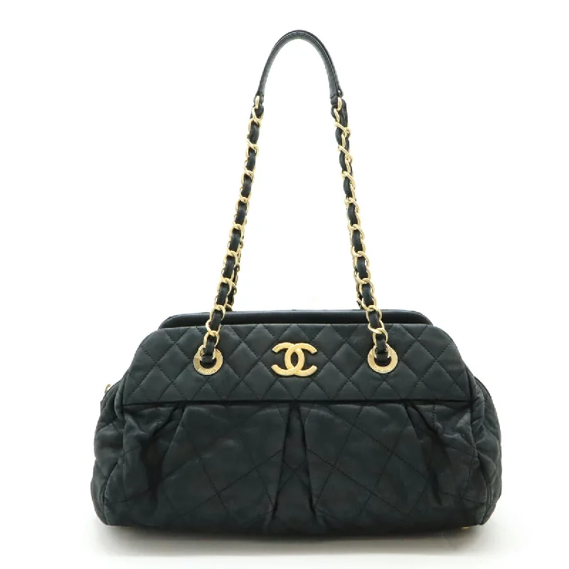 Handle bags with animal prints for flair -Chanel Sparkle Leather Matelasse Shoulder Bag