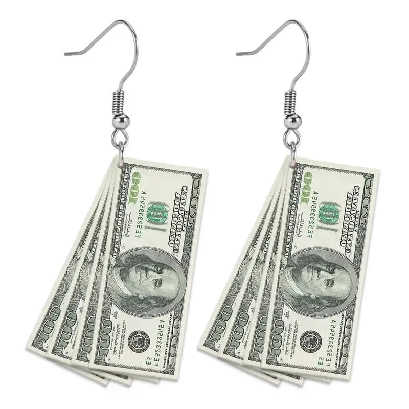 Short Drop Earrings for Subtle -Wholesale Flat Dollar Acrylic Earrings