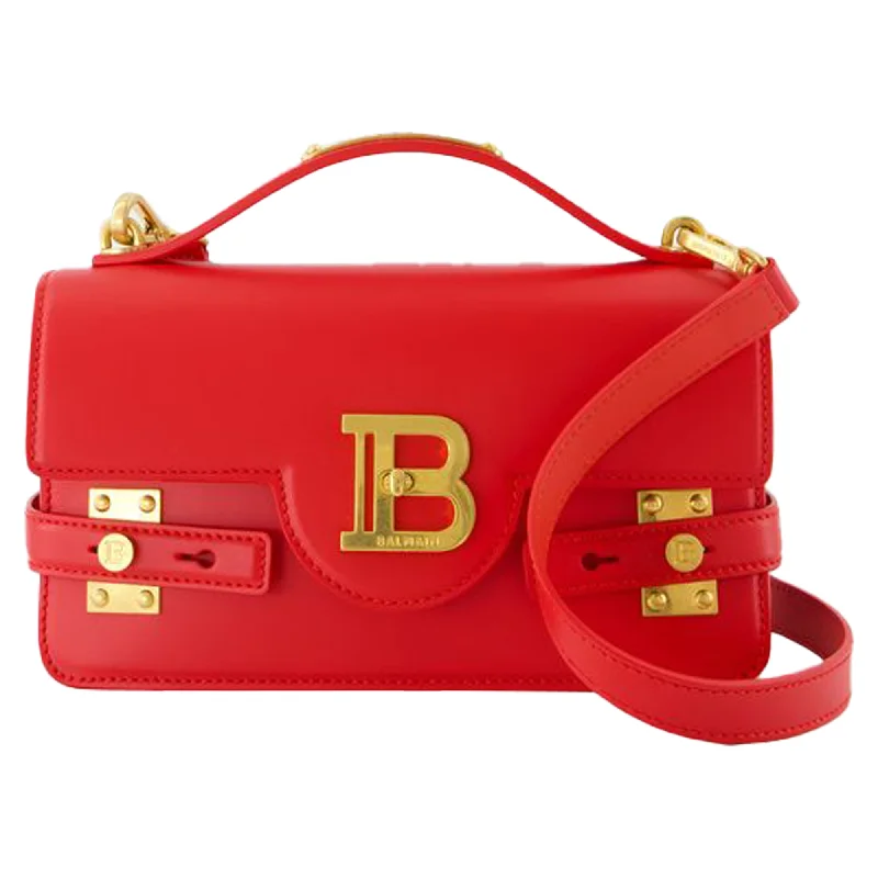 Reversible handle bags offering dual design styles -B-Buzz Shoulder 24 Purse - Balmain - Leather - Red