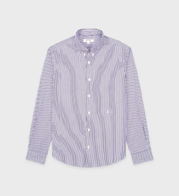 Cotton Shirts for Comfort -SRC Button Down Shirt - Navy Striped