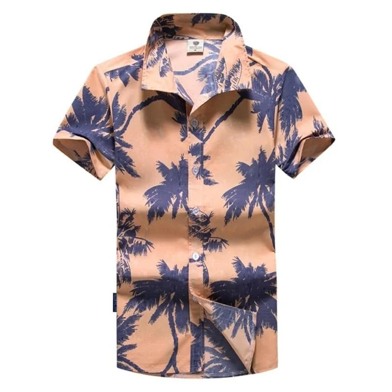 V Neck Blouses for Flattering -Summer Fashionable Printed Short Sleeve Beach Hawaiian Shirt for Men