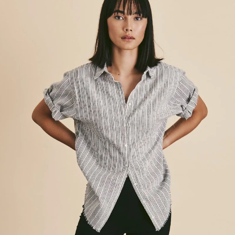 Tie Neck Blouses for Chic -Ulla Shirt (Monochrome)