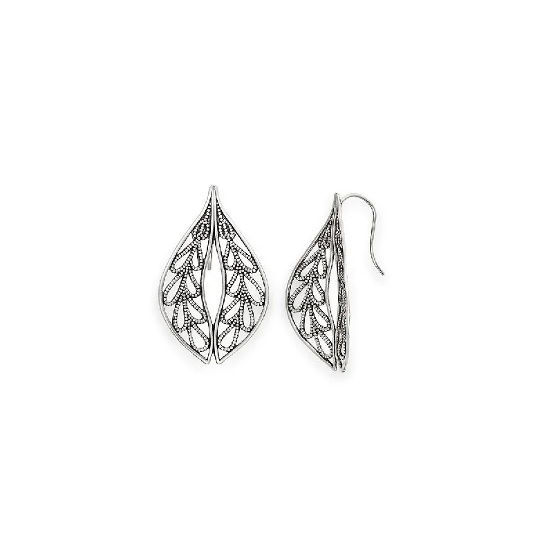 Oval Drop Earrings for Grace -Leaf Drop Earrings, Medium