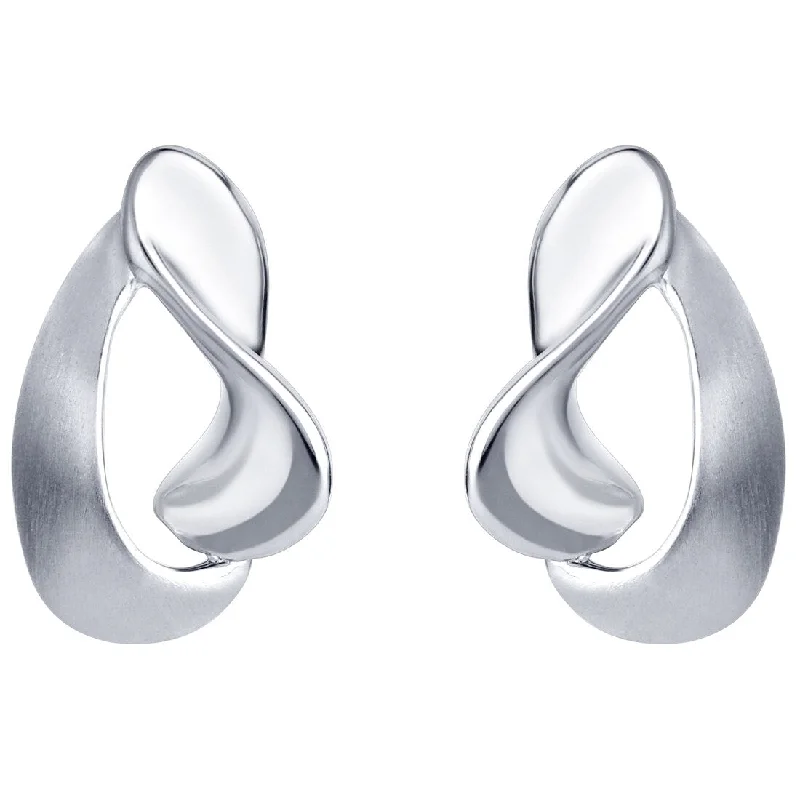 Maximalist Drop Earrings for Bling -Sterling Silver Curled Dewdrop Earrings