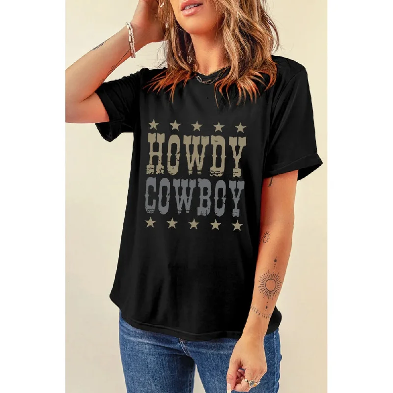 Yellow Blouses for Bright -Sugar & Lace Womens "Howdy Cowboy" T-Shirt - SL25226310-2