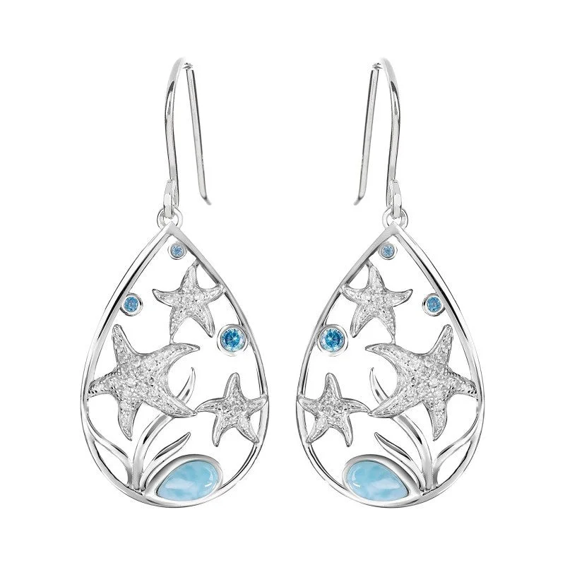 Nickel Free Drop Earrings for Safety -Wholesale Alloy Creative Simple Elegant Drop Shape Star Pendant Earrings