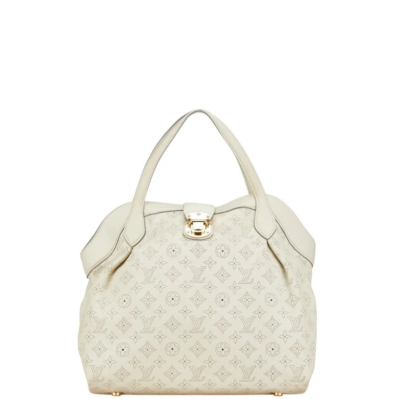 Handle bags with waterproof lining for protection -Louis Vuitton Mahina Seals MM Leather Tote Bag