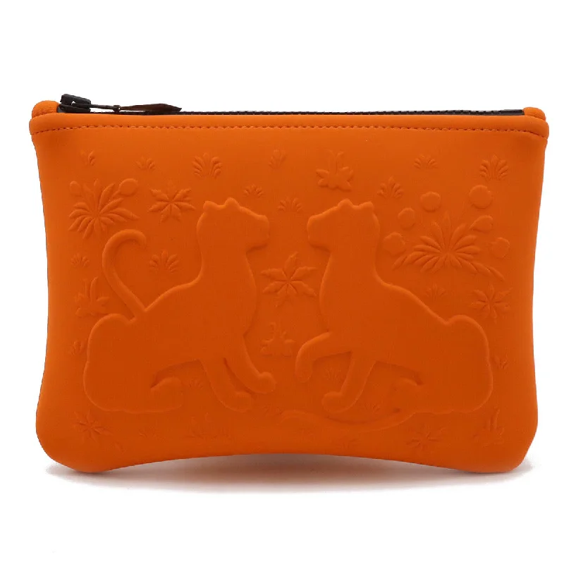 Handle bags with sturdy canvas for longevity -Hermes Neobain Leopard Clutch Bag