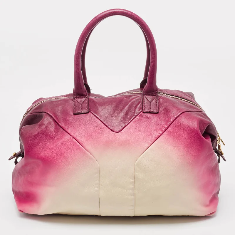 Handle bags with bold checks for trend -Yves Saint Laurent Ombre Pink Leather Easy Y Satchel