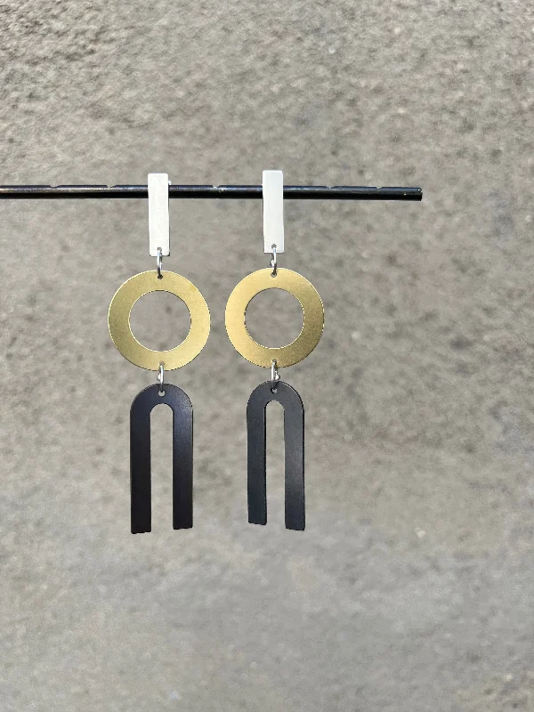 Drop Earrings for Festival Style -Divided Line Earrings